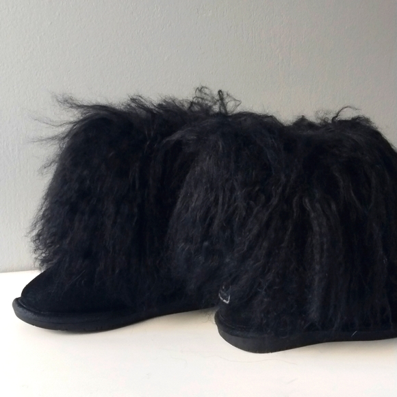 Bearpaw Boo Little Kids Black Shearling Boots Size 13 - Picture 6 of 7